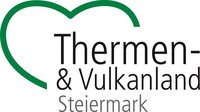 Logo Thermen- und Vulkanland Steiermark mit grünem Herz